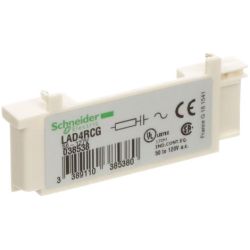 Schneider Electric LAD4RCG RC Circuit Clip on Contactors LC1D09 to LC1D38 3-Pole 50 VAC to 127 VAC 50Hz/60Hz Suppressor Modules