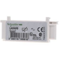 Schneider Electric LAD4VG Varistor Clip on Contactors LC1D09 to LC1D38 3-Pole 50 VAC to 127 VAC 50Hz/60Hz Suppressor Modules