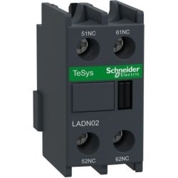Schneider Electric LADN02 Auxiliary Contact Blocks TeSys D 2 Normally Close Front Mounting Screw Clamp Terminal