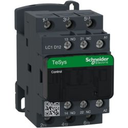 Schneider Electric LC1D12B7 IEC Contactors TeSys D Nonreversing 12A 7.5HP 440 VAC 3-Phase 3-Pole 3 Normally Open 24 VAC 50Hz/60Hz