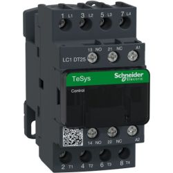 Schneider Electric LC1DT25B7 IEC Contactors TeSys D Non-Reversing 25A Resistive 4-Pole 4 Normally Open 24 VAC 50Hz/60Hz Coil Open Style