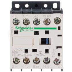 Schneider Electric LC1K0610N7 TeSys Micra Contactors 3-Pole AC-3 480 VAC 3HP 6A - 1 Normally Open Auxiliary Contact 400 VAC to 415 VAC Coil 50Hz/60Hz