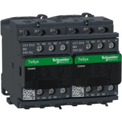 Schneider Electric LC2D12BD IEC Contactors TeSys D Reversing 12A 5HP &le; 440VAC 3-Phase 3-Pole 3 Normally Open 24VDC Coil