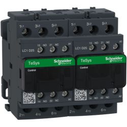 Schneider Electric LC2D25G7 IEC Contactors TeSys D Reversing 25A 15HP at 480 VAC 3-Phase 3-Pole 3 Normally Open 120 VAC Coil 50Hz/60Hz