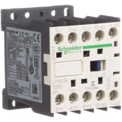 Schneider Electric LP1K0910BD TeSys K Contactors 3-Pole AC-3 &le; 440 VAC 9A 1 Normally Open Auxiliary Contact 24 VDC Coil