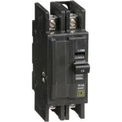 Schneider Electric QOU215 Miniature Circuit Breakers QOU 15A 2-Pole 120 VAC / 240 VAC 48 VDC 10kA