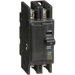 Schneider Electric QOU220 Miniature Circuit Breakers QOU 20A 2-Pole 120 VAC / 240 VAC 48 VDC 10kA