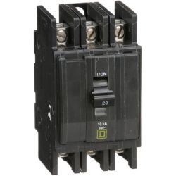 Schneider Electric QOU320 Miniature Circuit Breakers QOU 20A 3-Pole 240 VAC 48 VDC 10kA