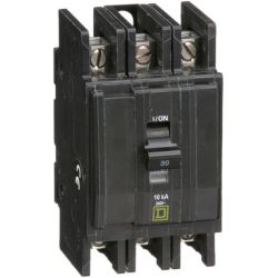 Schneider Electric QOU330 Miniature Circuit Breakers QOU 30A 3-Pole 240 VAC 48 VDC 10kA