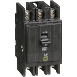 Schneider Electric QOU350 Miniature Circuit Breakers QOU 50A 3-Pole 240 VAC 48 VDC 10kA