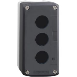 Schneider Electric XALD03H7 Harmony Pushbutton Enclosures Dark Gray Lid with Light Gray Base 3 Openings UL/CSA Certified