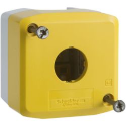 Schneider Electric XALK01H7 Harmony Pushbutton Enclosures Yellow Lid with Light Gray Base 1 Opening UL/CSA Certified