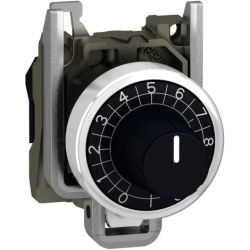 Schneider Electric ZB4BD922 Harmony XB4 22mm Potentiometer Head with Mounting Base Metal Black for use with 6.35mm Diameter Shaft