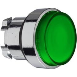 Schneider Electric ZB4BH33 Harmony XB4 22mm Illuminated Pushbutton Operating Head Metal Green Projecting Push-Push LED Unmarked
