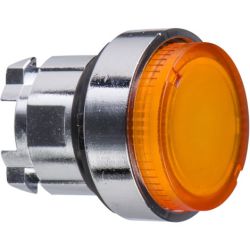 Schneider Electric ZB4BH53 Harmony XB4 22mm Illuminated Pushbutton Operating Head Metal Orange Projecting Push-Push LED Unmarked