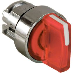 Schneider Electric ZB4BK1343 Harmony XB4 22mm Pushbutton Illuminated Selector Switches Operating Head Metal Red 3-Positions Stay Put LED