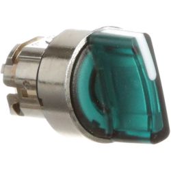 Schneider Electric ZB4BK1533 Harmony XB4 22mm Pushbutton Illuminated Selector Switches Operating Head Metal Green 3-Positions LED Momentary to Center