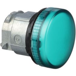 Schneider Electric ZB4BV03 Harmony XB4 22mm Pushbutton Pilot Light Head Metal Green Plain Lens for BA 9s Bulb