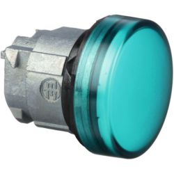 Schneider Electric ZB4BV033 Harmony XB4 22mm Pushbutton Pilot Light Head Metal Green Plain Lens for Integral LED