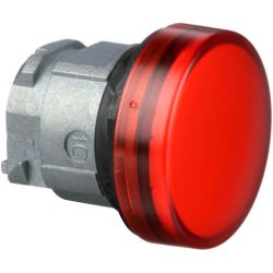 Schneider Electric ZB4BV043 Harmony XB4 22mm Pushbutton Pilot Light Head Metal Red Plain Lens for Integral LED