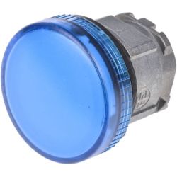 Schneider Electric ZB4BV06 Harmony XB4 22mm Pushbutton Pilot Light Head Metal Blue Plain Lens for BA 9s Bulb
