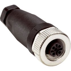 SICK 6007302 DOS-1204-G Field Attachable Connector Female M12 4-Pin Straight Black Unshielded Screw Type Terminals IP67