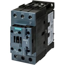 SIEMENS 3RT2035-1KB40 AC-3 40A, 18.5kW / 400VAC 1 Normally Open + 1 Normally Closed, 24VDC with varistor, 3-pole, Size S2, screw terminal Suitable for 2A PLC outputs Power Contactors