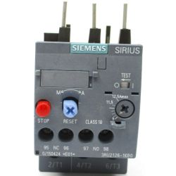 SIEMENS 3RU2126-1KB0 Thermal Overload Relay 9A-12.5A Size S0 Class 10 Contactor Mount Screw Terminal Manual Automatic Reset