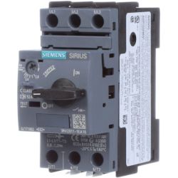 SIEMENS 3RV2011-1EA10 Circuit Breakers Size S00 Class 10 A-Release 2.8A-4A N-Release 52A 3hp IP20 Manual Motor Starter Protector Screw Terminals