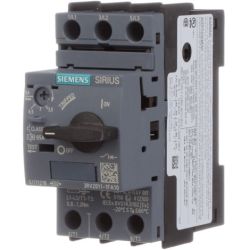 SIEMENS 3RV2011-1FA10 Circuit Breakers Size S00 Class 10 A-Release 3.5A-5A N-Release 65A 3hp IP20 Manual Motor Starter Protector Screw Terminals