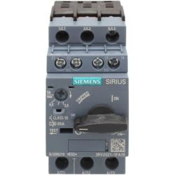 SIEMENS 3RV2021-1FA15 Circuit Breakers Size S0 Class 10 A-Release 3.5A-5A N-Release 65A 3hp IP20 Manual Motor Starter Protector Screw Terminals with Transverse Contact Blocks 1 NO 1 NC