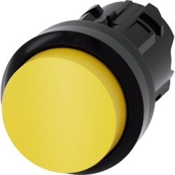 SIEMENS 3SU1000-0BB30-0AA0 Push Button 22mm Hole Diameter Round Plastic Yellow Raised Momentary Contact Type