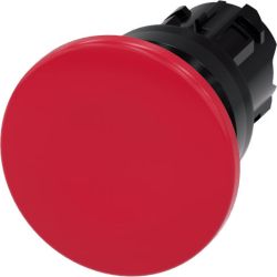 SIEMENS 3SU1000-1BD20-0AA0 Mushroom Push Button 22mm Hole Diameter Round Plastic Red 40mm Momentary Contact Type