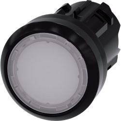SIEMENS 3SU1001-0AB60-0AA0 Illuminated Push Button 22mm Hole Diameter Round Plastic White Flat Momentary Contact Type