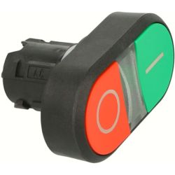 SIEMENS 3SU1001-3AB42-0AK0 Illuminated Twin Push Button 22mm Hole Diameter Round Plastic Green: I Red: O Flat