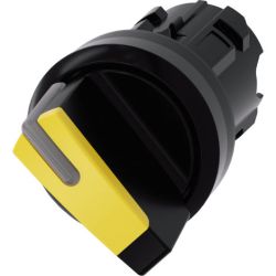 SIEMENS 3SU1002-2BF30-0AA0 Selector Switches Illuminable 22mm Round Plastic Yellow Short 2 Switch Positions O-I Maintained Actuating Angle 90°