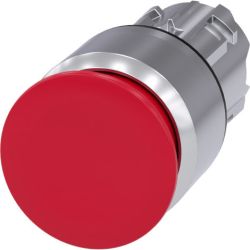 SIEMENS 3SU1050-1AA20-0AA0 Mushroom Push Button 22mm Round Metal Shiny Red 30mm Maintained Pull-to-Unlatch Mechanism