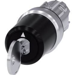 SIEMENS 3SU1050-5BM01-0AA0 Key-Operated Switches 22mm Round Metal Shiny Lock Number SSG10 with 2 Keys 3 Switch Positions I-O-II Momentary Contact Type Actuating Angle 2 45° Key Removal O