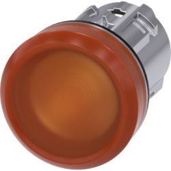 SIEMENS 3SU1051-6AA00-0AA0 Indicator Light 22mm Round Metal Shiny Amber Lens Smooth