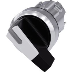 SIEMENS 3SU1052-2CF60-0AA0 Selector Switches Illuminable 22mm Round Metal Shiny White Long 2 Switch Positions O-I Maintained Actuating Angle 90&deg;