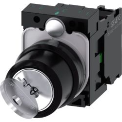 SIEMENS 3SU1100-4BF11-1BA0 RONIS Key-Operated Switches 22mm Round Plastic Lock Number SB30 with 2 Keys 2 Switch Positions O-I Maintained Key Removal O+I with Holder 1 NO Screw Terminal Possible Special Locks SB31 421 455