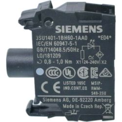 SIEMENS 3SU1401-1BH60-1AA0 LED Modules with Integrated LED 24VAC/24VDC - 240VAC/240VDC White Screw Terminal for Front Plate Mounting