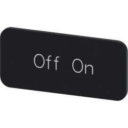 SIEMENS 3SU1900-0AC16-0DH0 Labeling Plates for Snapping on or Gluing to Label Holder Label Size 12.5mmx27mm Black Label White Font with Inscription: Off On