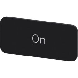 SIEMENS 3SU1900-0AC16-0DJ0 Labeling Plates for Snapping on or Gluing to Label Holder Label Size 12.5mm x 27mm Black Label White Font with Inscription: On