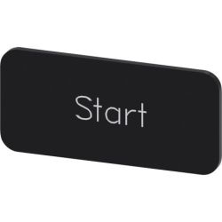 SIEMENS 3SU1900-0AC16-0DT0 Labeling Plates for Snapping on or Gluing to Label Holder Label Size 12.5mm x 27mm Black Label White Font with Inscription: Start