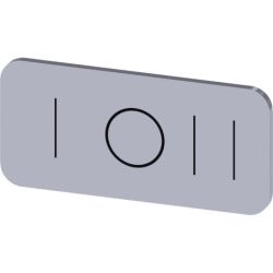 SIEMENS 3SU1900-0AC81-0QK0 Labeling Plates for Snapping on or Gluing to Label Holder Label Size 12.5mm x 27mm Silver Label Black Font with Graphic Symbol: I O II