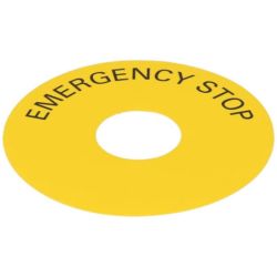SIEMENS 3SU1900-0BC31-0DA0 Backing Plate Round for E-STOP Mushroom Push Button Yellow Self-Adhesive Outer Diameter 75mm Inside Diameter 23mm with Inscription: EMERGENCY STOP