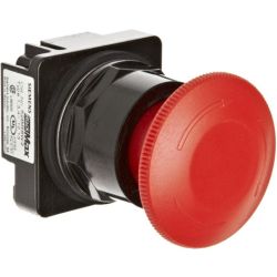 SIEMENS 52BR8W2 Furnas 30mm BlackMax Epoxy Coated Corrosion Resistant Metal Operator Round Twist-to-Release Operator Non-Illuminated E-STOP Mushroom Push Button Maintained