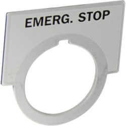 SIEMENS 52NL16 Furnas Accessory for Class 51 &amp; 52 Legends Brushed Aluminum Large (1 1/4" x 2") Inscription: Emerg Stop