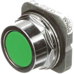 SIEMENS 52PA8A3 Furnas 30mm Command/52 Chrome Finish Heavy Duty Watertight/Oiltight Metal Operator Round Pushbuttons Non-Illuminated Flush Button Plastic Cap Green